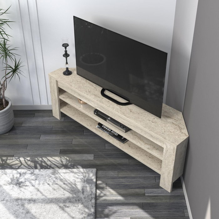 Hanah Home Soporte de TV Corner - Travertino